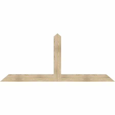Ekena Millwork Portland Rough Sawn Timber Gable Bracket, Douglas Fir, 96"W x 40"H x 4"D x 6"F, 10/12 Pitch GBW096X40X0406POR00RDF